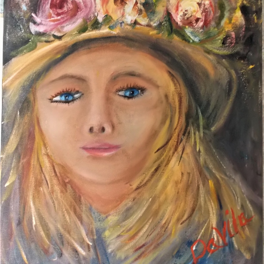 New, Original "Golden Girl" oil painting, 16"x20" - Picture 3 of 4